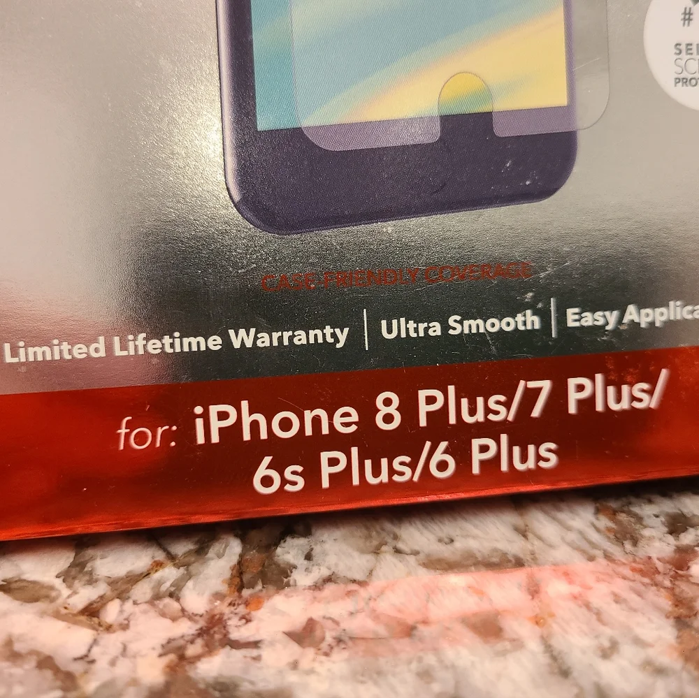 ZAGG Glass+ Screen Protector for iPhone 8 Plus/7 Plus/6s Plus/6 Plus